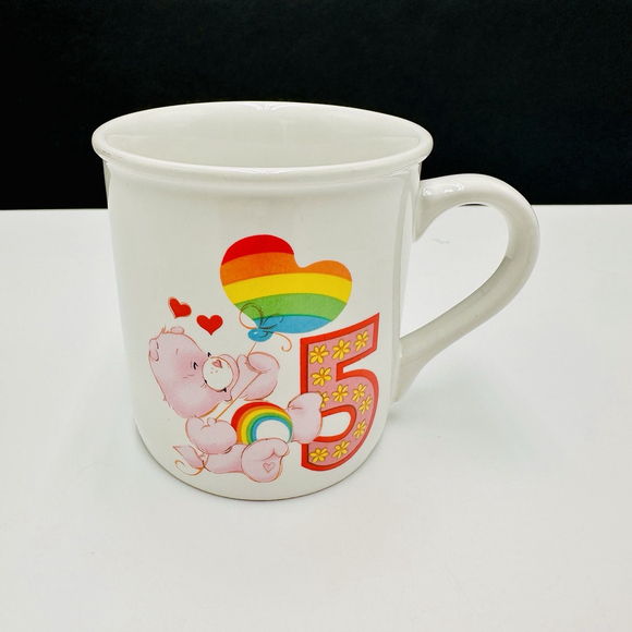 1985 Care Bears Stoneware Birthday Coffee Mug Number 5 American Greetings 53267 - Picture 6 of 8